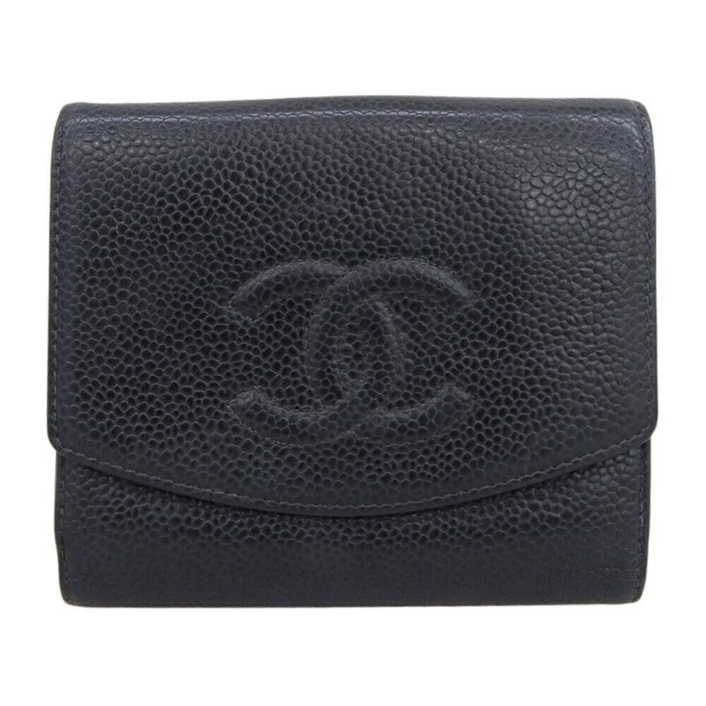Chanel Caviar Skin Coco Mark Wallet
